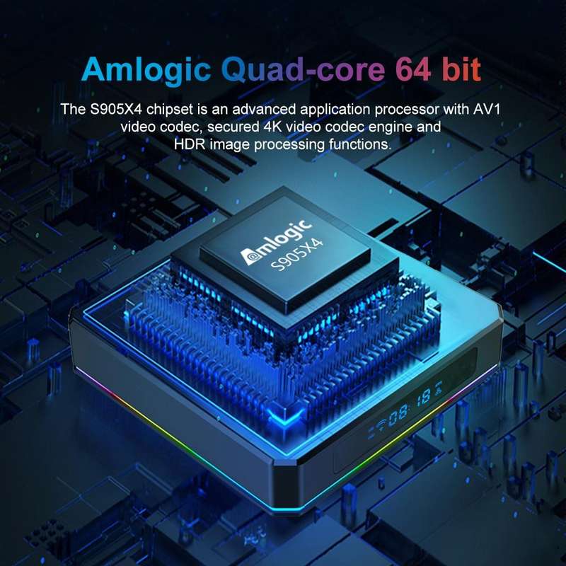X96 X4 8K Smart TV BOX Android 11.0 Media Player, Amlogic S905X4 Quad Core ARM Cortex A55, RAM: 2...
