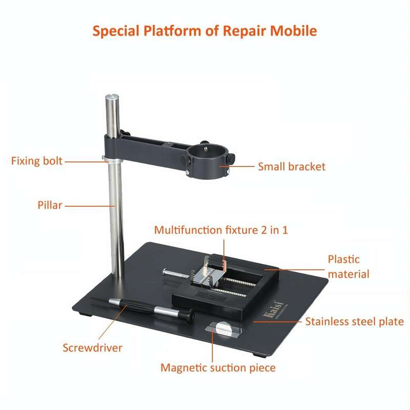 Kaisi F-202 Mobile Phone Laptop BGA Rework Reballing Station Hot Air Gun Clamp
