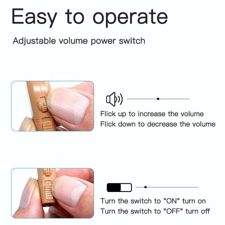 Elderly Use Can Charge Sound Amplifier Hearing Aid, Specification: US Plug(Skin Color Double Mach...