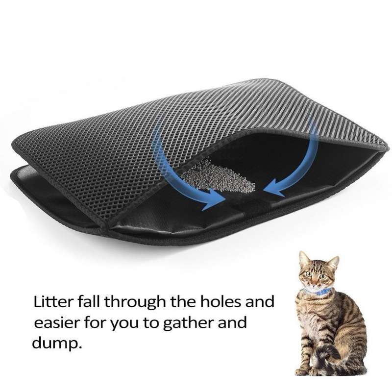 Waterproof Pet Cat Litter Mat EVA Double Layer Cat Litter Trapping Pets Mat Pad Bottom Non-slip P...