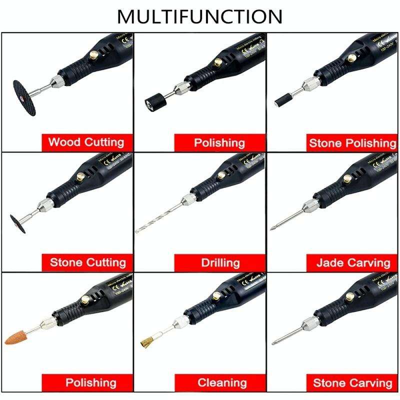 70pcs/set Mini Electric Speed Adjustable Engraving Pen Micro Electric Drill(EU Plug)