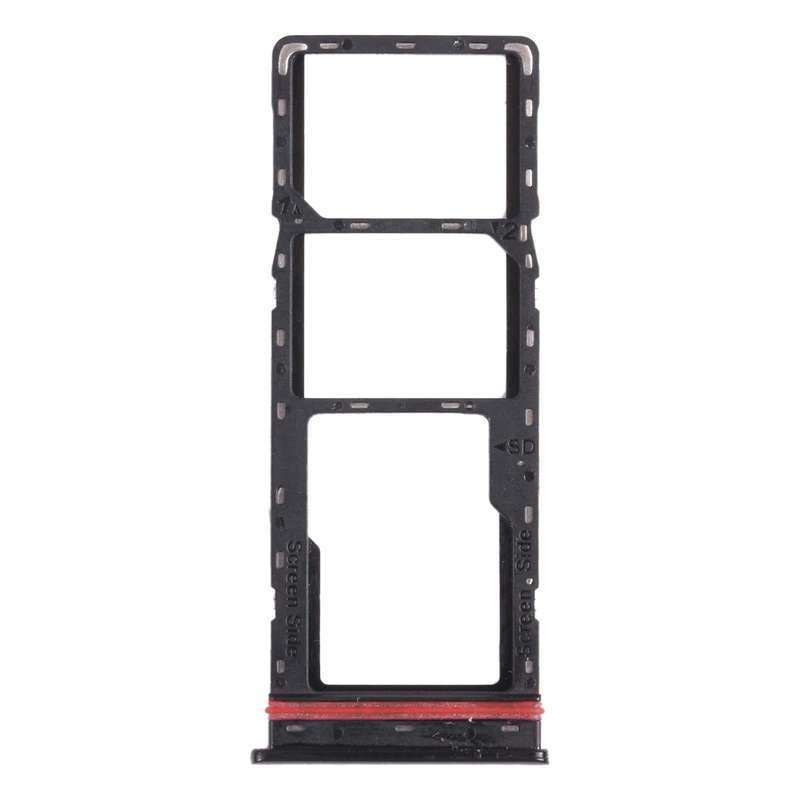For infinix Hot 8 Lite X650 SIM Card Tray + SIM Card Tray + Micro SD Card Tray (Black)