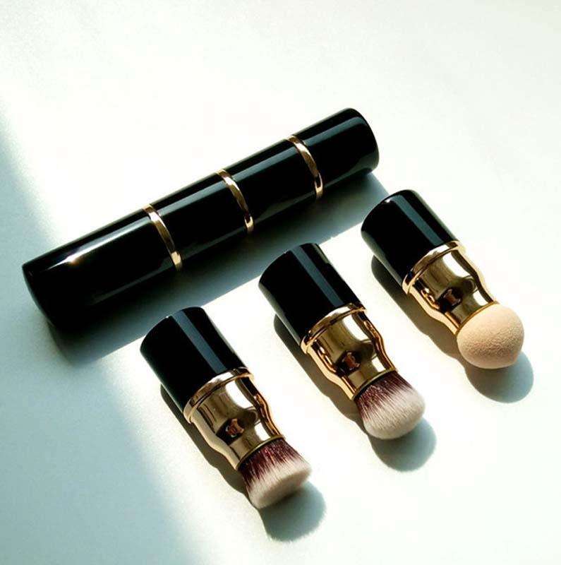Three-In-One Makeup Brush Stitching Combination Makeup Brush Foundation Brush Loose Powder Brush ...