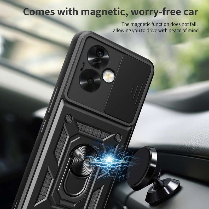 For OPPO A79 5G Global Sliding Camera Cover Design TPU Hybrid PC Phone Case(Mint Green)