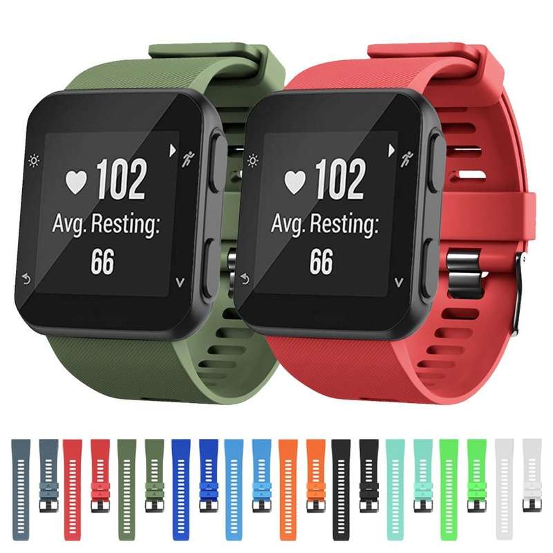For Garmin Forerunner 35 Black Buckle Silicone Watch Band(Sky Blue)