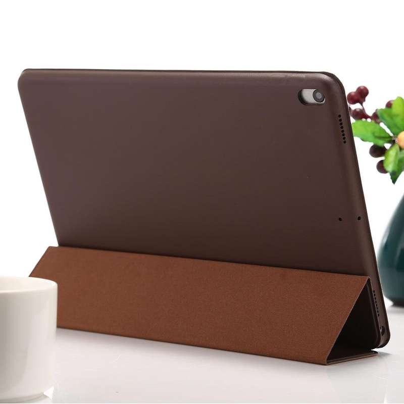 For iPad Air 3 10.5 inch Horizontal Flip Smart Leather Case with Three-folding Holder(Dark Brown)