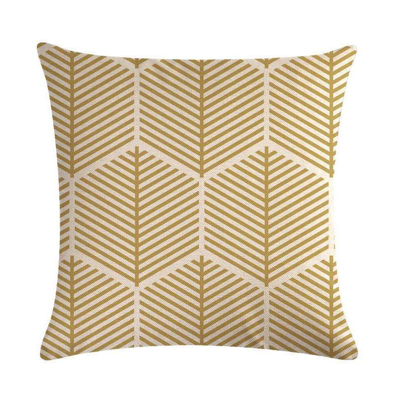 Multi-color Cotton Linen Mustard Pillow Case Yellow Geometric Pillow Covers Decorative Size: 45CM...