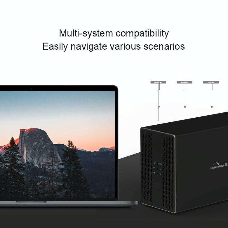 Blueendless Type-C / USB-C Interface 3.5 inch 2 Bay RAID Combination Array HDD External Enclosure...