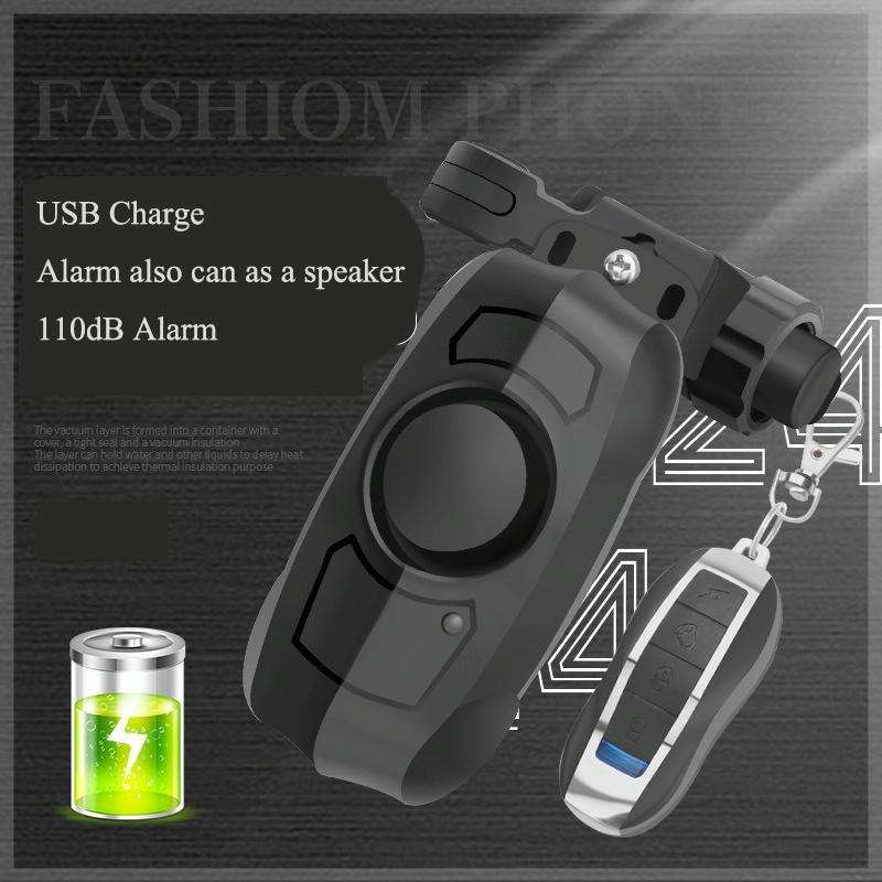 Bicycle Lock Anti-theft Anti-lost USB Charging Wireless Remote Control Vibration Alarm Detector S...