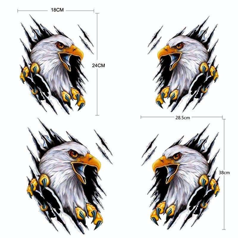 Tear Eagle 3D Car Sticker Scratch Covering Body Pull Flower Sticker, Style: Right (28.5x38cm)