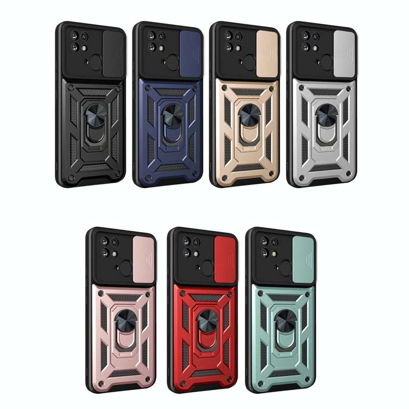 For Xiaomi Redmi 10C 4G Sliding Camera Cover Design TPU+PC Phone Case(Black)