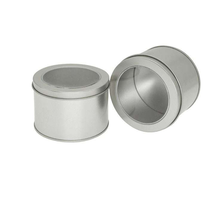 Deep Round Skylight Transparent Window Top Cover Tin Box Food Tea Can Baking Cake Box, Size:9cm x...