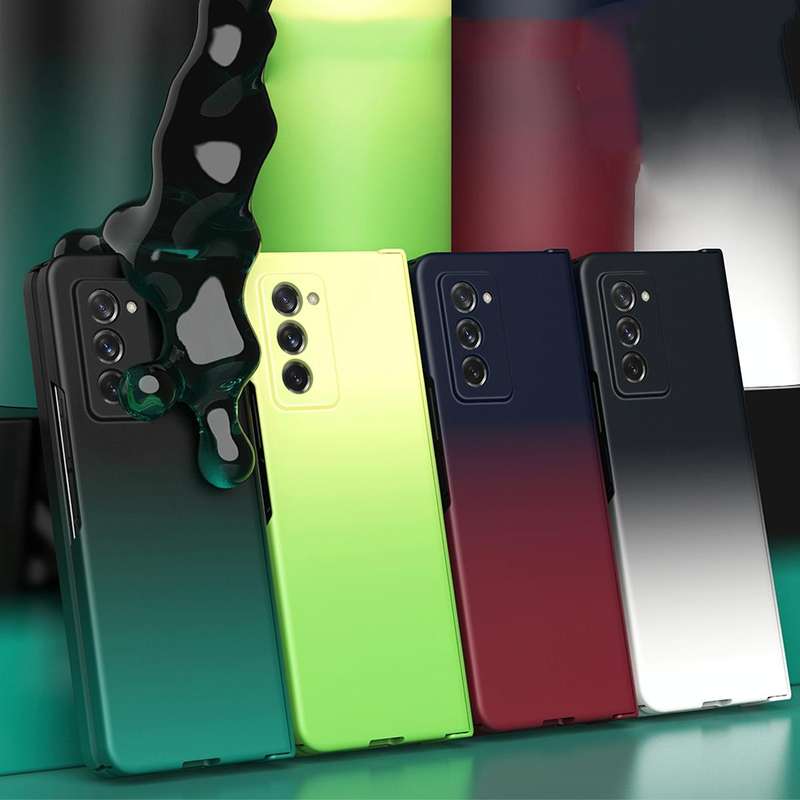 For Samsung Galaxy Z Fold2 5G Colorful Gradient Phone Case(Black White)