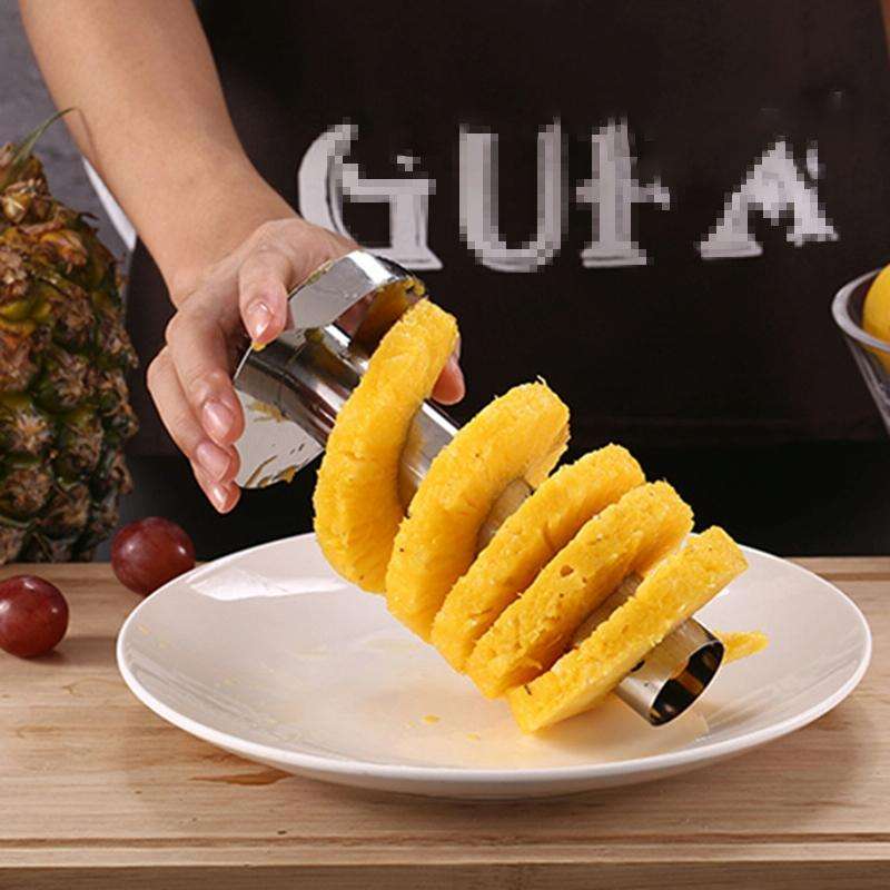 Stainless Steel Pineapple Peeler Slicers Fruit Cutter Kitchen Tools(Yellow handle)