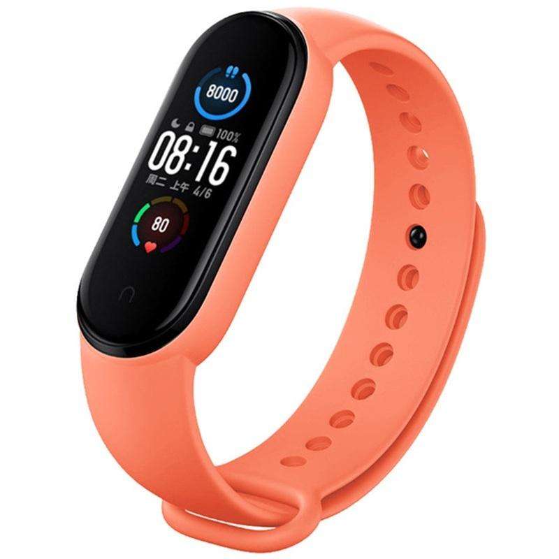 For Xiaomi Mi Band 6 (CA8856) Solid Color Silicone Watch Band(Orange)