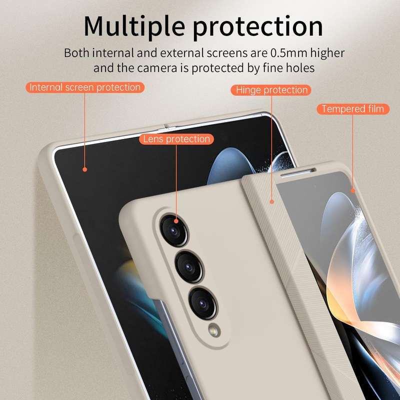 For Samsung Galaxy Z Fold4 5G Extraordinary Series Hinged Folding Full Phone Case with Pen Slot &...