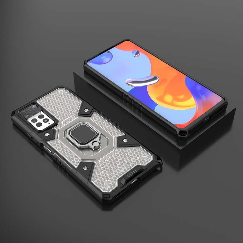For Xiaomi Redmi Note 11 Pro 5G / 4G Global Space PC+TPU Shockproof Phone Case with Ring Holder(G...
