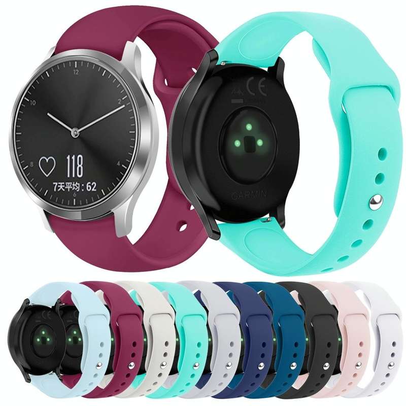 For Garmin Vivoactive 3 / Vivomove HR Solid Color Reverse Buckle Silicone Watch Band, Size: Large...