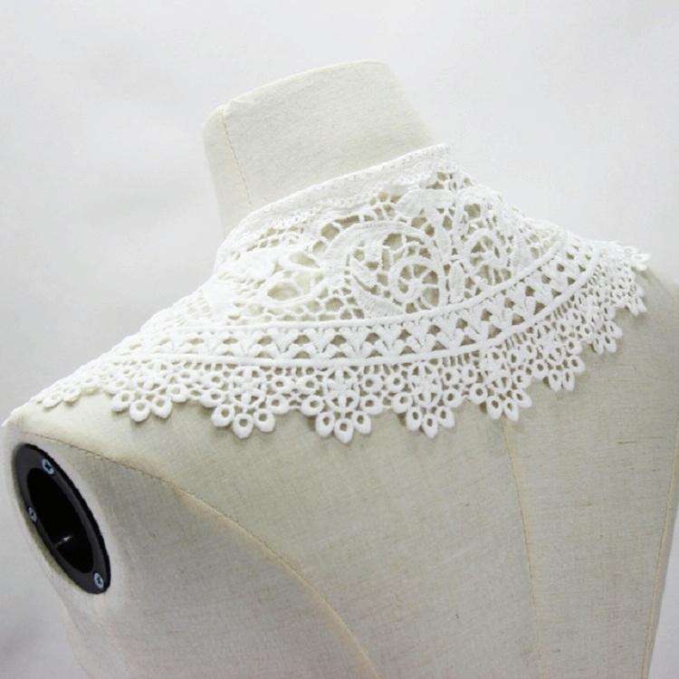 Hollow Water-soluble Fake Collar Shawl Dress Decorative Collar(White)