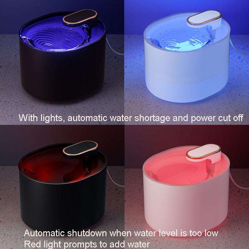 3L Electric Pet Water Dispenser Automatic Cat Water Fountain With Light(Blue)