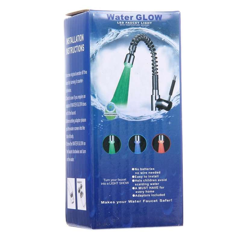 SDF-B10 1 LED ABS Temperature Sensor RGB LED Faucet Light Water Glow Shower, Size: 58 x 38mm, Int...