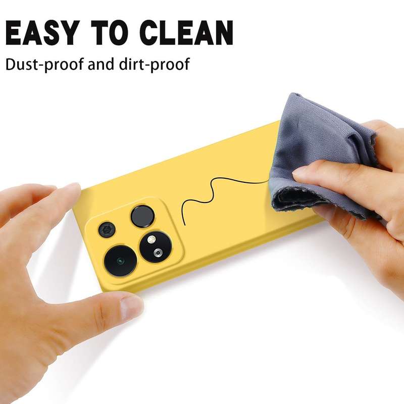 For itel A04 Pure Color Liquid Silicone Shockproof Phone Case(Yellow)
