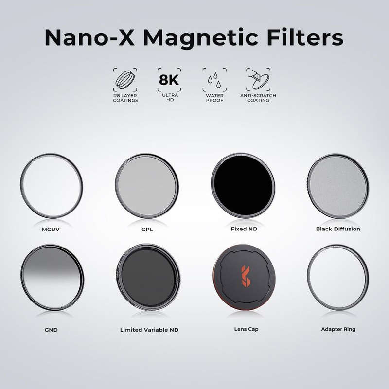 K&F CONCEPT SKU.1744 82mm Nano-X Magnetic HD Camera Lens ND64 Filter with Lens Cap