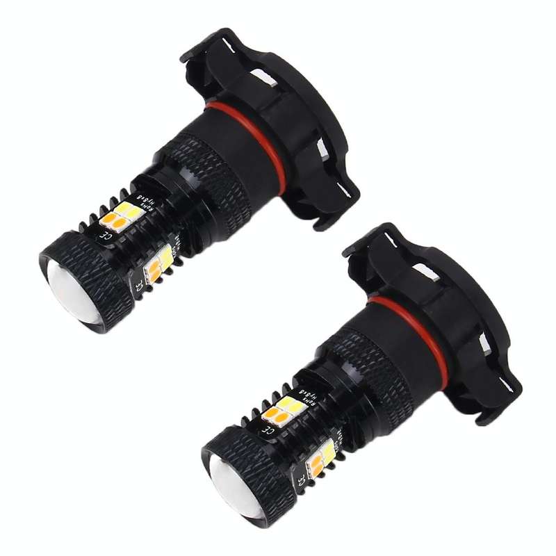 2 PCS Super Bright PSX24W DC 12V 5W 350LM Auto Car Fog Light with 16 SMD-3030 LED Bulbs Lamp, Whi...