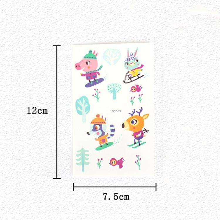 20 PCS Waterproof Anti-Sweat Children Cute Cartoon Animal Tattoo Stickers(EC-585)