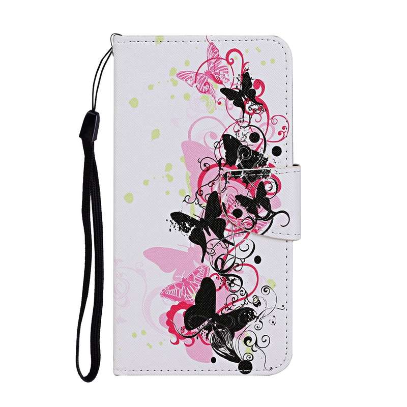 For Samsung Galaxy A33 5G Colored Drawing Pattern Flip Leather Case(Four Butterflies)