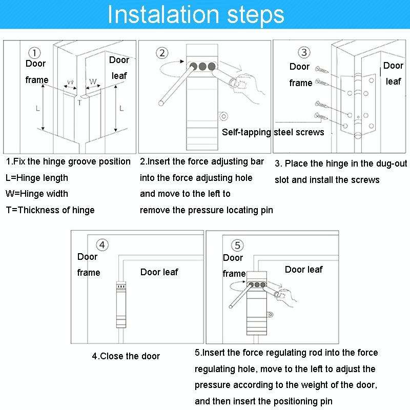 2pcs /Set 4 Inch Stainless Steel Hinge Free Slotting Door Switch Hinge