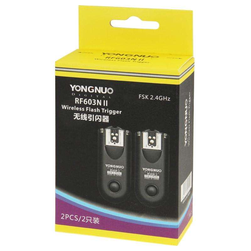 2 PCS YONGNUO RF603N II FSK 2.4GHz Wireless Flash Trigger with N1 Shutter Connecting Cable
