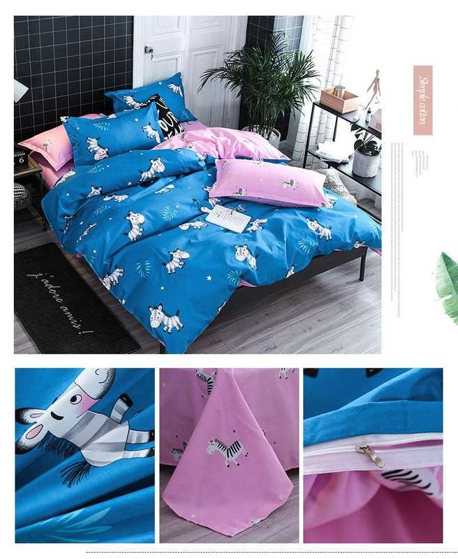 Bedding Set Luxury Family Set Sheet Duvet Cover Pillowcase, Size:1.8m Four-piece bedsheet(Eyelash...