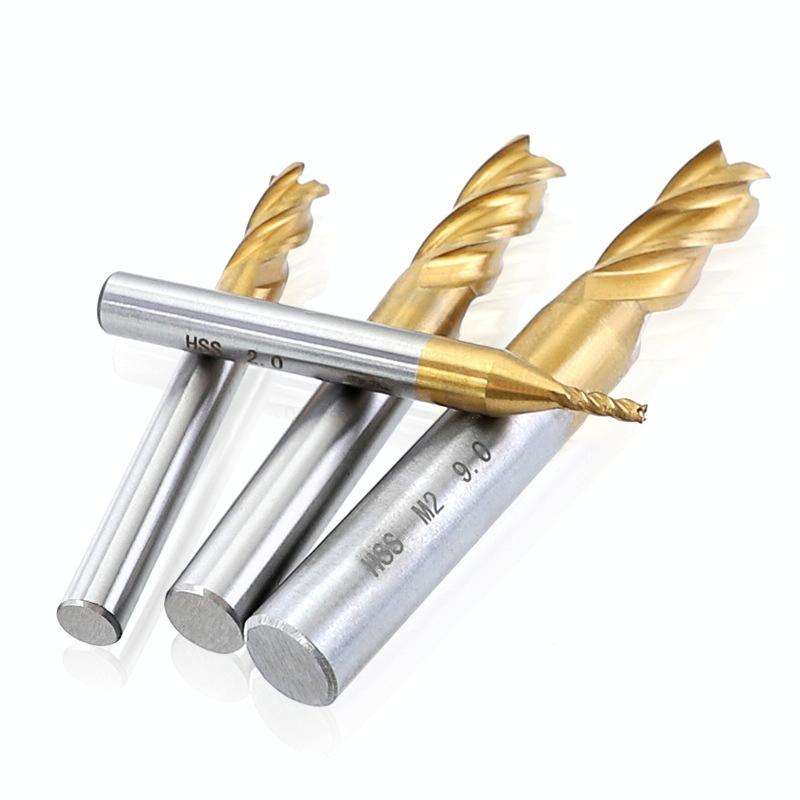 7 PCS/Set High-Speed Steel And Aluminum End Face Milling Cutter With Straight Shank Titanium-Plat...