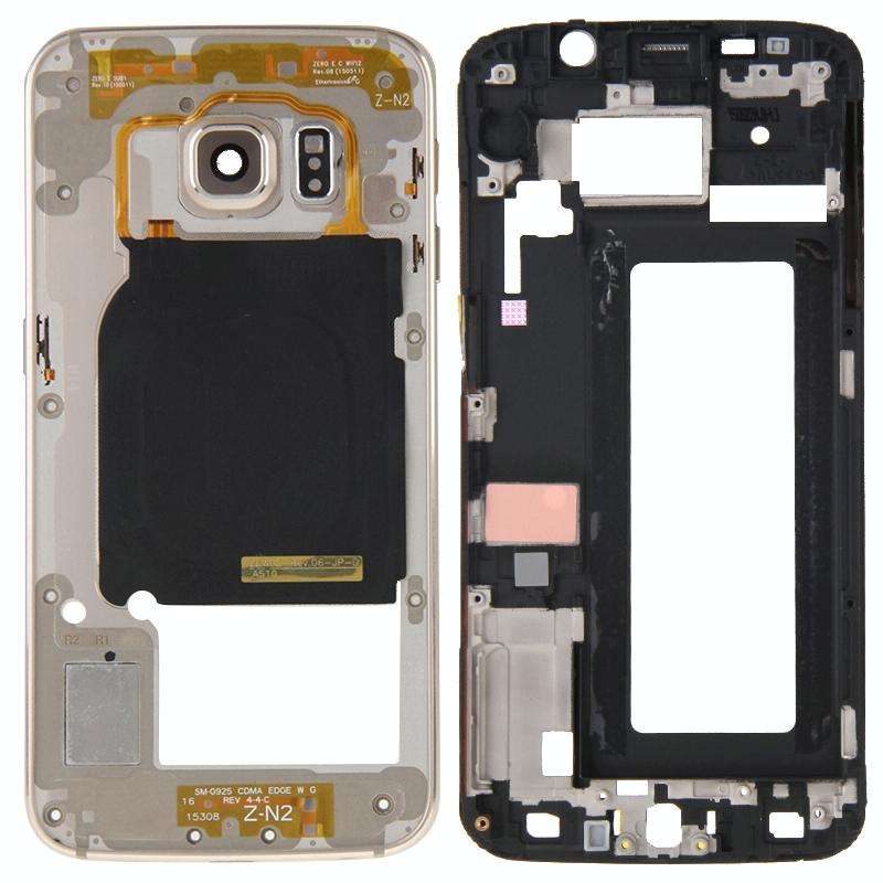 For Galaxy S6 Edge / G925 Full Housing Cover (Front Housing LCD Frame Bezel Plate + Back Plate Ho...