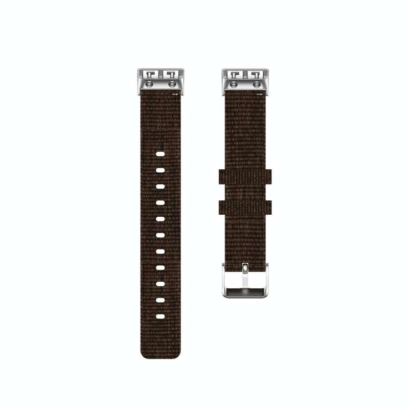 For Garmin Forerunner 35 / 30 Universal Nylon Canvas Watch Band(Coffee)