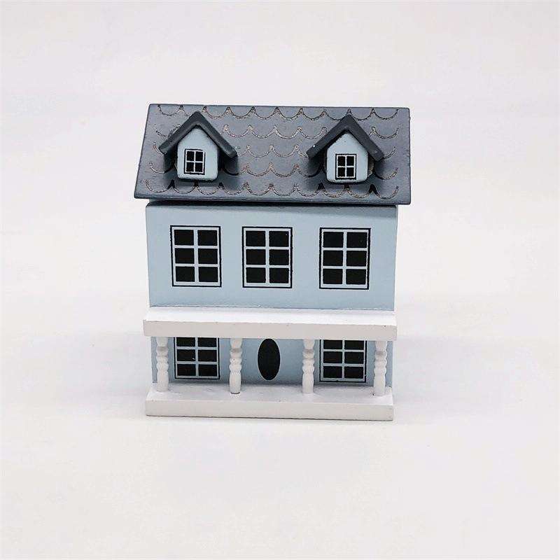 Dollhouse 1:12 Mini House Cute Pocket Villa(Blue)
