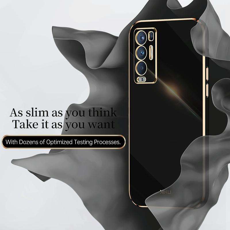 For OPPO Reno5 Pro+ XINLI Straight 6D Plating Gold Edge TPU Shockproof Case(White)