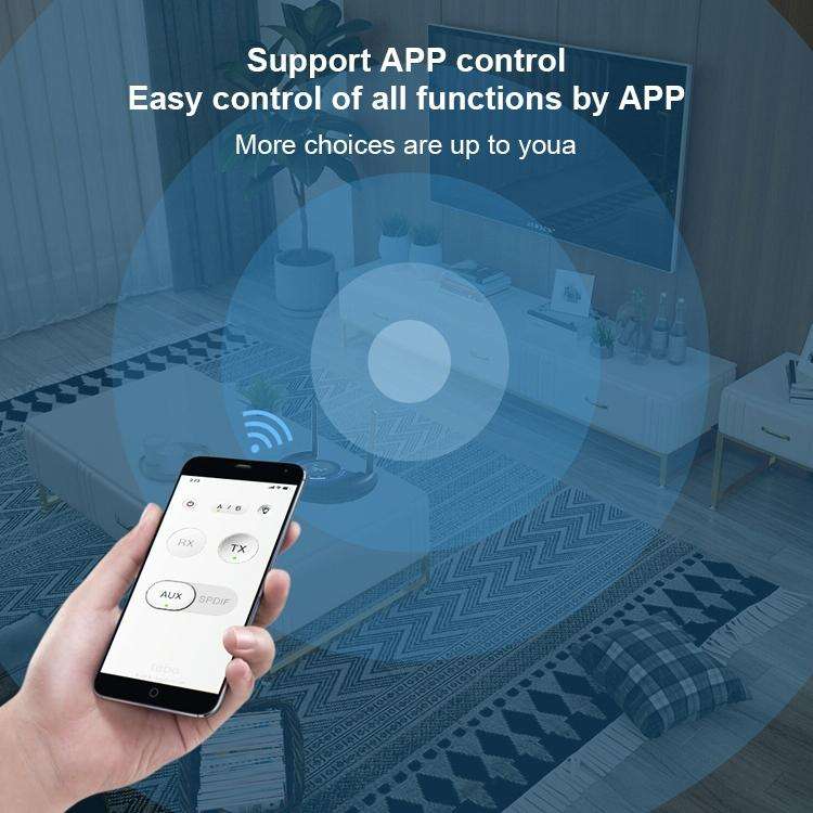 TX800 Optical Fiber Bluetooth 5.0 Transmitter Receiver Audio Adapter with Dual Antennas & OLED Di...