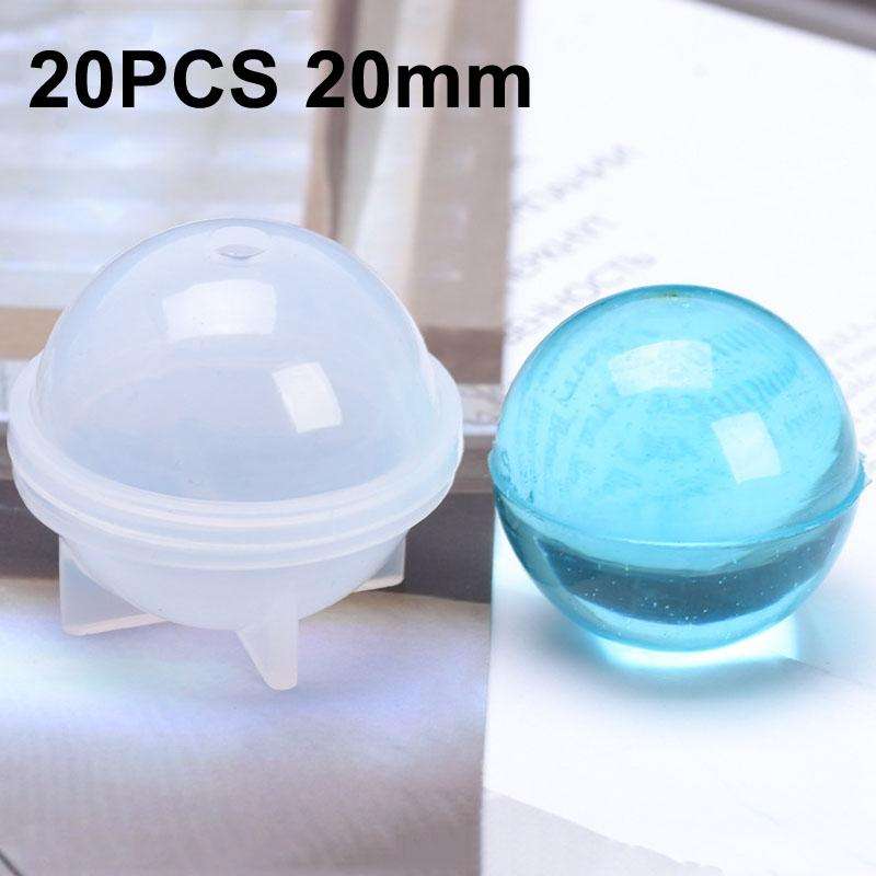 20 PCS 20mm Crystal Epoxy Ball Silicone Mould DIY Handmade Jewelry Sphere Making Mould