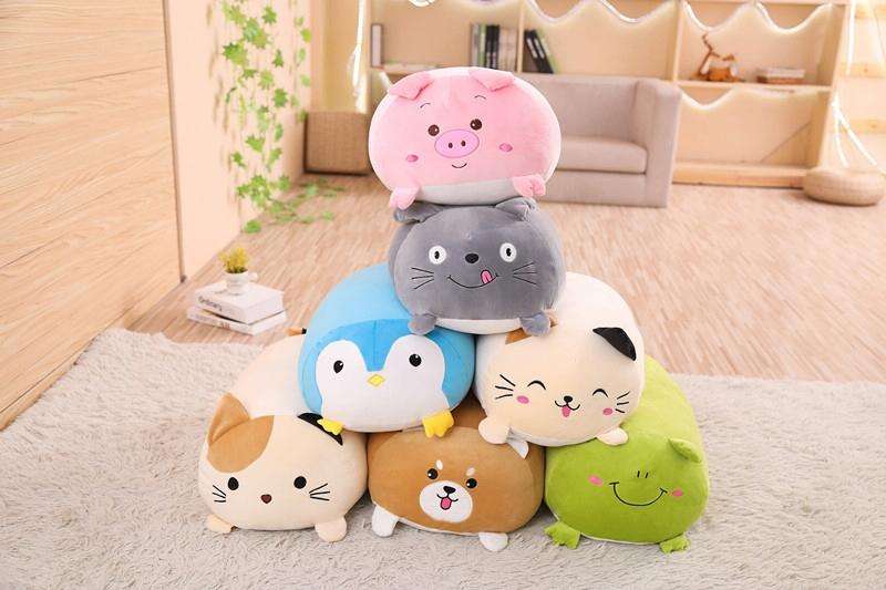 New Soft Animal Cartoon Pillow Cushion Cute Fat Dog Cat Totoro Penguin Pig Frog Plush Toy 60cm(pig)