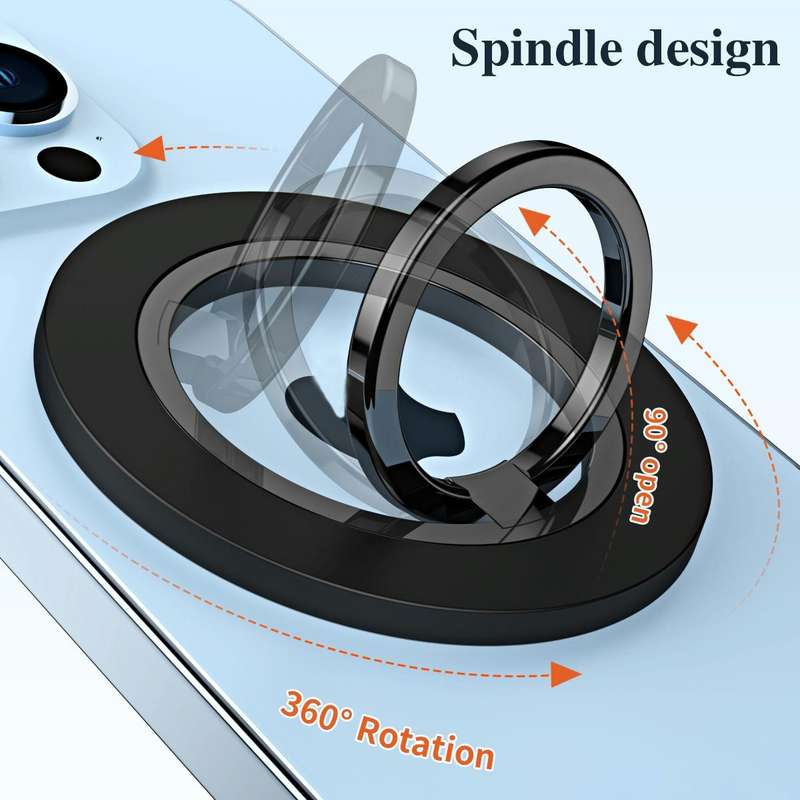 Magsafe Magnetic Frosted Phone Ring Holder(Black)