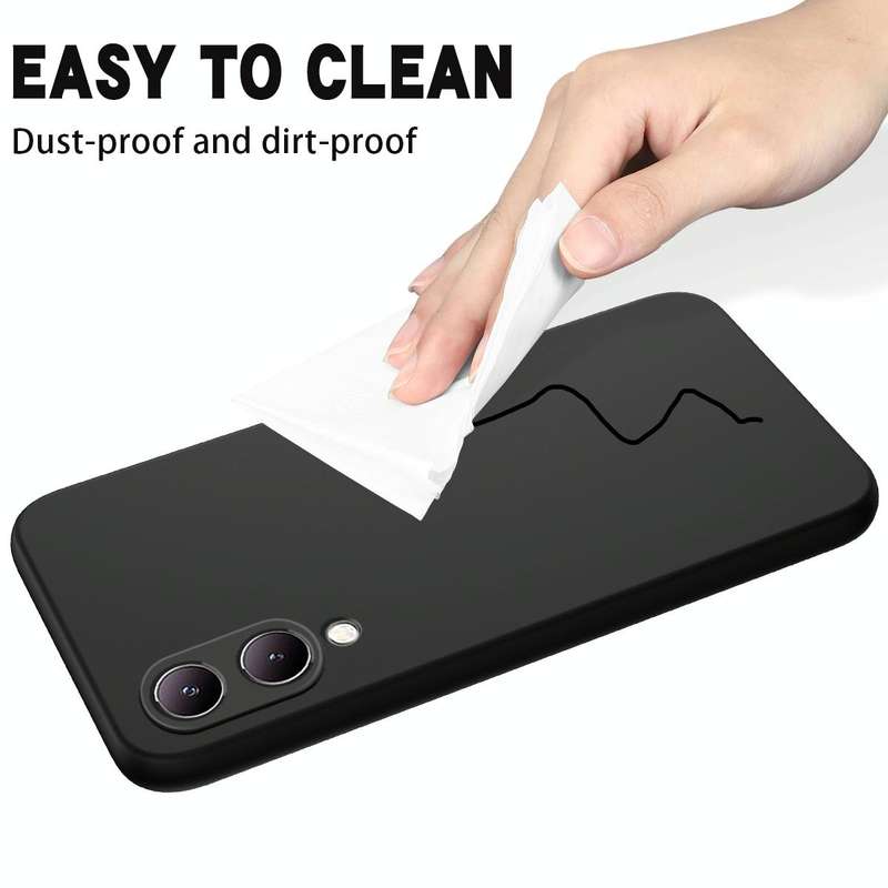 For vivo Y17s 4G Pure Color Liquid Silicone Shockproof Phone Case(Black)