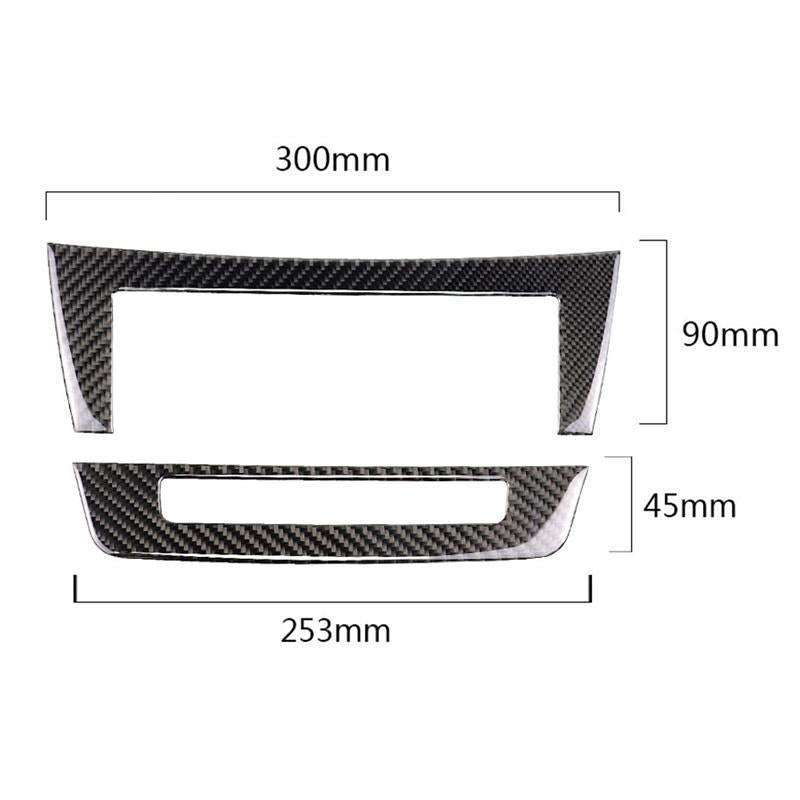 Car Carbon Fiber Central Control CD Panel Decorative Sticker for Mercedes-Benz W204 2011-2013 7-b...