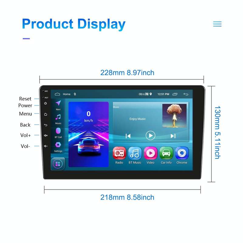 A3195 9 Inch Car Android Large Screen Navigation Central Control Screen 2+32G Player with CarPlay...