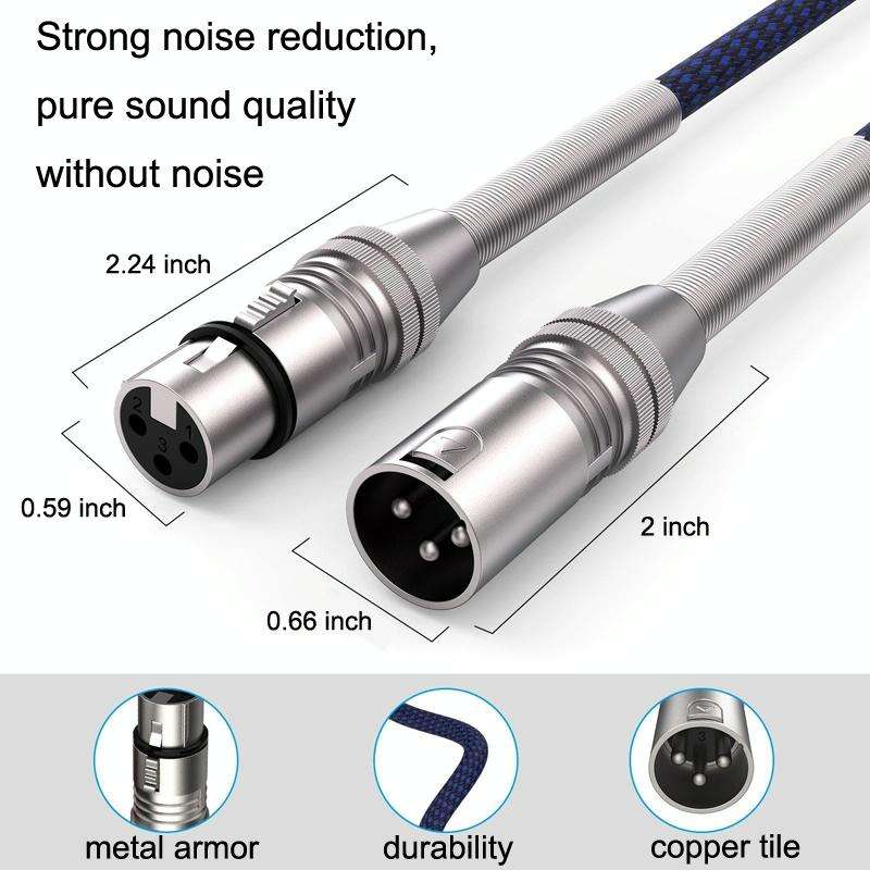 LHD010 Caron Male To Female XLR Dual Card Microphone Cable Audio Cable 0.3m(Blue)