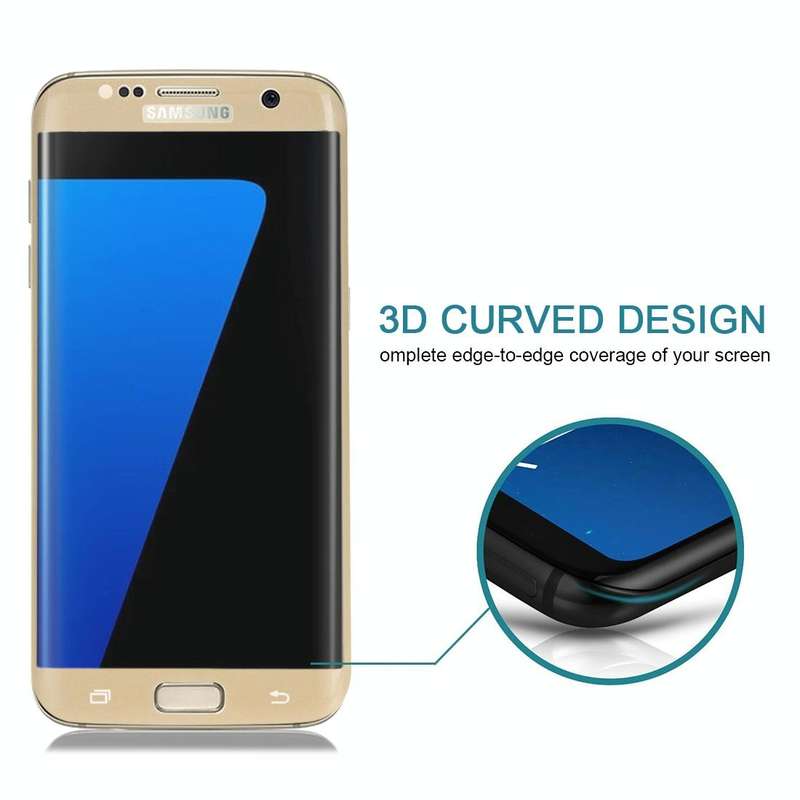 For Galaxy S7 Edge / G935 0.26mm 9H Surface Hardness 3D Explosion-proof Colorized Silk-screen Tem...