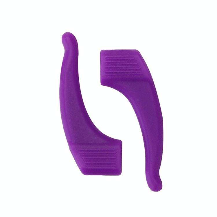 10 Pairs Glasses Non-slip Cover Ear Support Glasses Foot Silicone Non-slip Sleeve(Purple)
