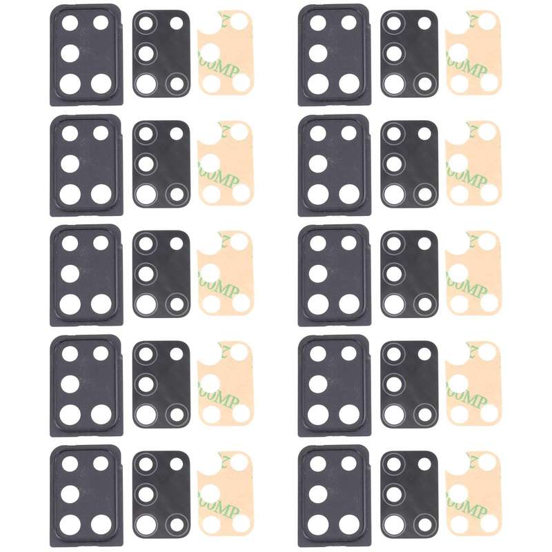 For Samsung Galaxy A21s SM-A217 10pcs Camera Lens Cover (Black)