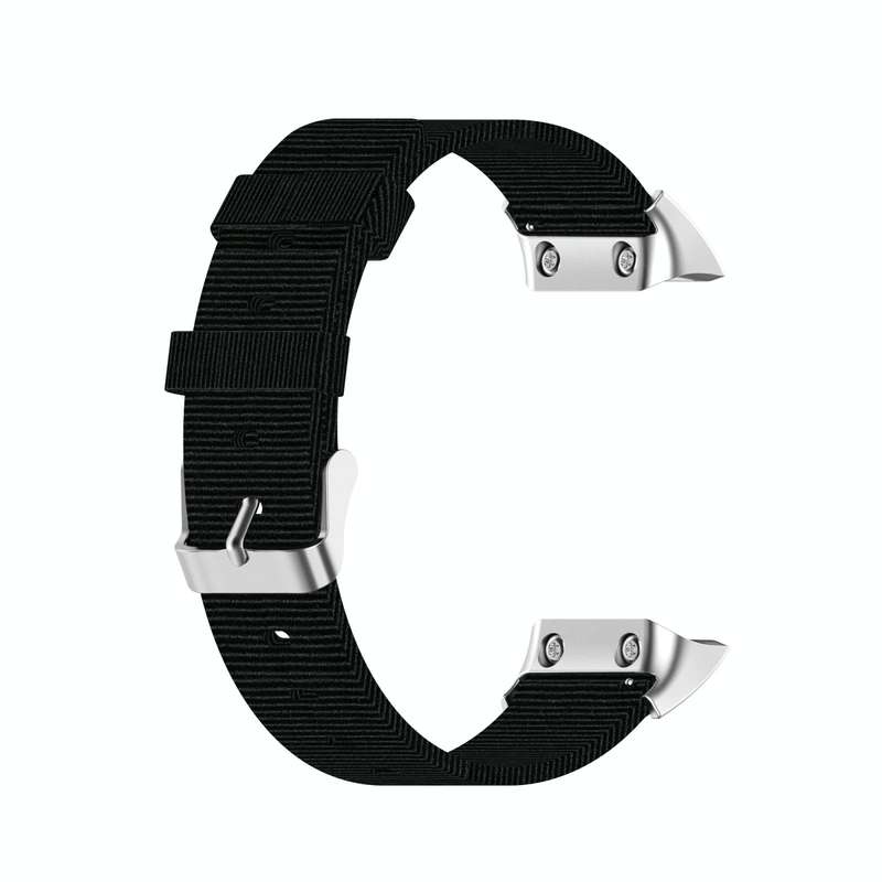 For Garmin Forerunner 35 / 30 Universal Nylon Canvas Watch Band(Black)